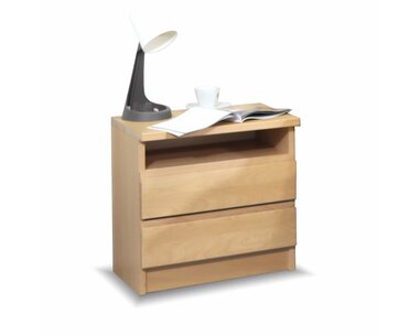 Noční stolek dvouzásuvkový LEA 2Z, masiv buk