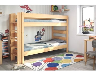 Poschoďová postel pro 2 děti JUNIOR 3, LEVÁ, masiv buk Poschoďová postel pro 2 děti JUNIOR 3, LEVÁ, masiv buk