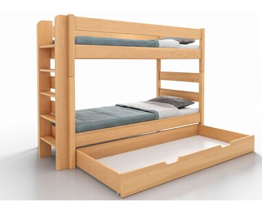 Poschoďová postel pro 2 děti JUNIOR 3, LEVÁ, masiv buk Poschoďová postel pro 2 děti JUNIOR 3, LEVÁ, masiv buk