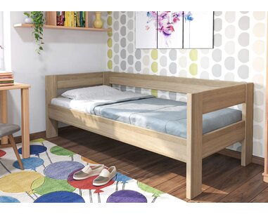 Postel jednolůžko Ela s čely, dub