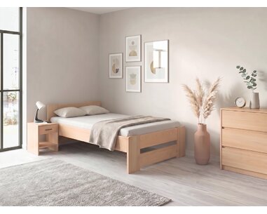 Zvýšená postel jednolůžko MIVA, 120x200, masiv buk