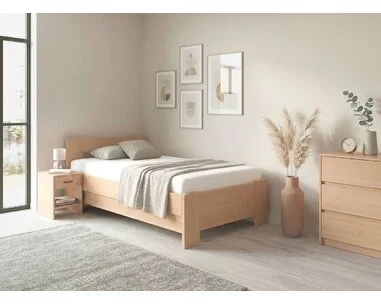 Zvýšená úložná postel s roštem MIVA, 100x200, masiv buk - pohled č. 3