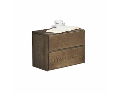 Noční stolek dvouzásuvkový Atlantik, masiv dub tmavený