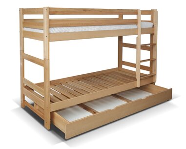 Patrová postel s rošty Twister, masiv buk Patrová postel s rošty Twister, masiv buk