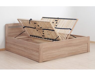 Postel s úložným prostorem MARIKA-oblá, lamino, 160x200, 180x200 cm, boční výklop