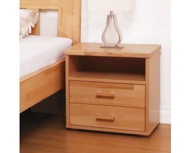 Noční stolek GB26-dvouzásuvkový, masiv buk cink jádrový