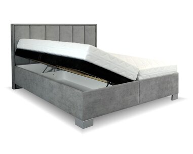 Zvýšená čalouněná postel s úložným prostorem Karin