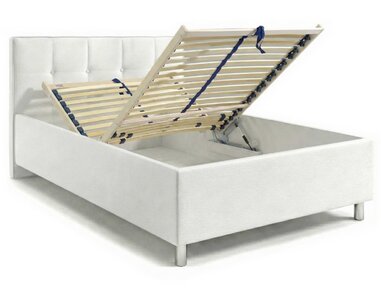 Čalouněná postel s úložným prostorem Crissy, 120x200, bílá