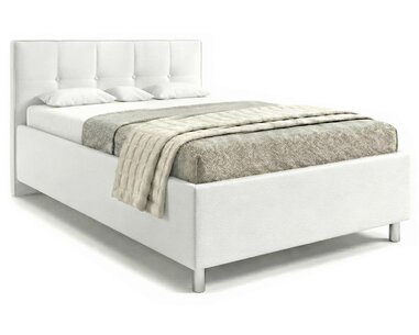 Čalouněná postel s úložným prostorem Crissy, 120x200, bílá