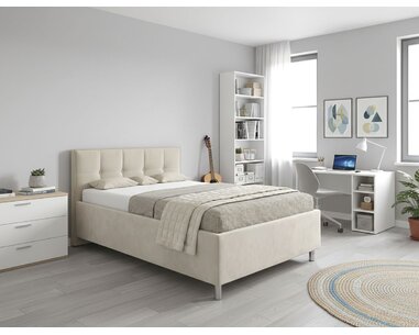 Čalouněná postel s úložným prostorem Crissy 120x200 hnědošedá