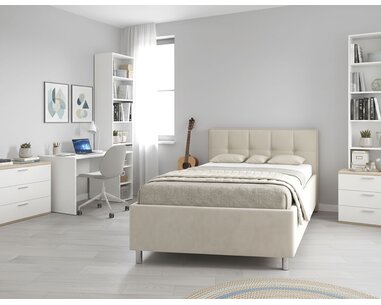 Čalouněná postel s úložným prostorem Crissy 120x200 hnědošedá