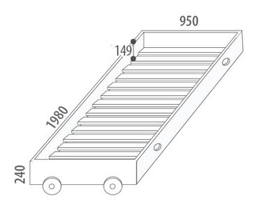 Úložný prostor - přistýlka D946/BC-Domino, masiv buk