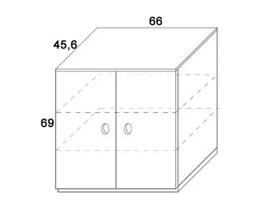Komoda 2-dvířková D412/BC-Domino, masiv buk - pohled č. 1