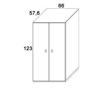 Skříň 2-dvířková D503/BC-Domino, masiv buk
