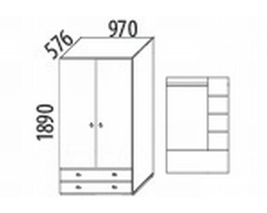Pološatní skříň D513/BC-Domino, masiv buk