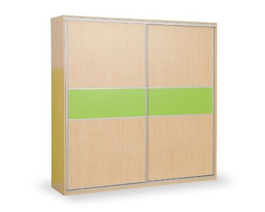 Skříň s posuvnými dveřmi D652/L, lamino - smrk, bílá