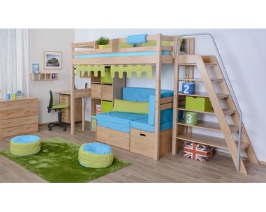 Žebřík policový vysoký D109, masiv smrk