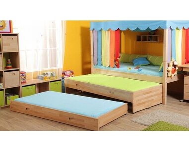 Výsuvná přistýlka s úložným prostorem D103, masiv smrk