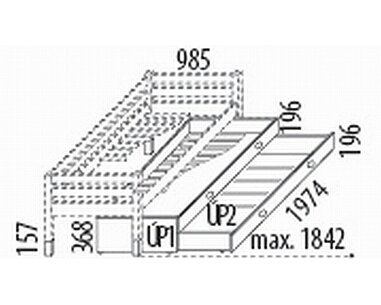 Výsuvná přistýlka s úložným prostorem D103, masiv smrk