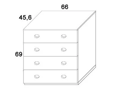 Komoda zásuvková D415-Domino - pohled č. 2