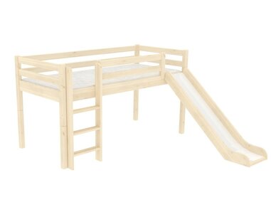 Zvýšené jednolůžko DOMINO se skluzavkou D905SB - masiv smrk - bílá - VÝPRODEJ SKLADU Zvýšené jednolůžko DOMINO se skluzavkou D905SB - masiv smrk - bílá - VÝPRODEJ SKLADU