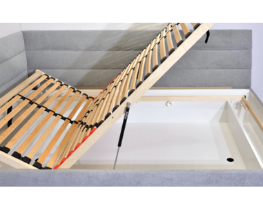 Čalouněná postel s úložným prostorem Niobe, 90x200 cm