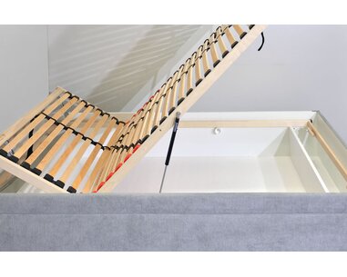 Čalouněná postel s úložným prostorem Litera, 120x200 cm