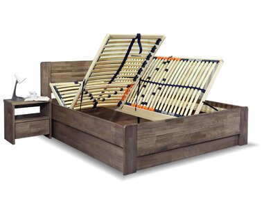 Dřevěná postel s úložným prostorem ARION 2, masiv buk