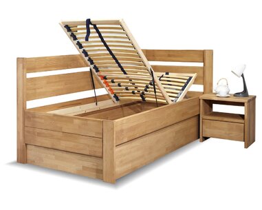 Zvýšená postel s úložným prostorem Academia, 80x200, 90x200, masiv buk, Levá Zvýšená postel s úložným prostorem Academia, 80x200, 90x200, masiv buk, Levá