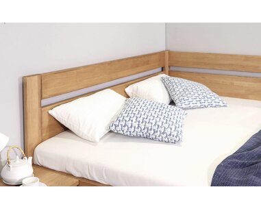 Postel s úložným prostorem Academia, masiv buk, Pravá