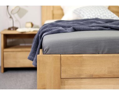 Postel dvoulůžko s úložným prostorem Orfeus, masiv buk