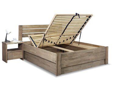 Postel s úložným prostorem Mistral, 140x200, masiv buk