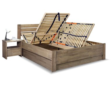 Postel s úložným prostorem Mistral, masiv buk