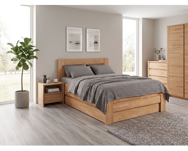 Zvýšená postel s úložným prostorem Orfeus, 140x200, masiv buk - pohled č. 2