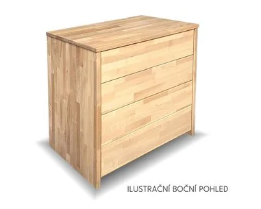 Komoda 4 zásuvková CONCEPTA 1, masiv buk - pohled č. 2