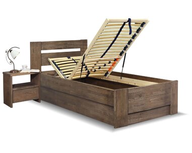 Postel s úložným prostorem Trinity, 80x200, 90x200, masiv buk