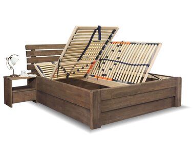 Postel s úložným prostorem Odysea, masiv dub