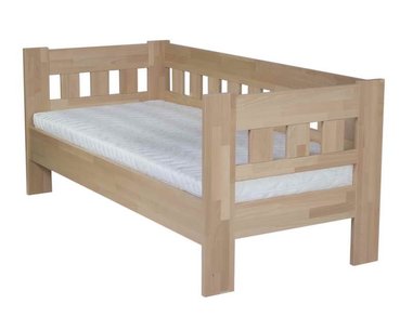 Postel z masivu - jednolůžko ARLETA senior 90x200, buk