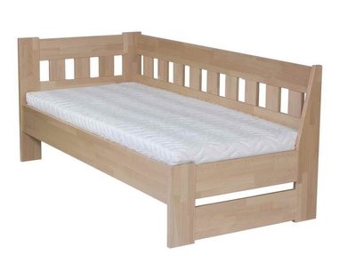 Postel z masivu - jednolůžko ARLETA senior 90x200 levá, buk Postel z masivu - jednolůžko ARLETA senior 90x200 levá, buk