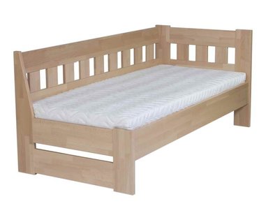 Postel z masivu - jednolůžko ARLETA senior 90x200 pravá, buk