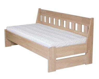 Postel z masivu - jednolůžko ARLETA senior lavice 90x200, buk