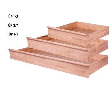 Úložný prostor 3/4, masiv buk, 20 cm  Úložný prostor 3/4, masiv buk, 20 cm