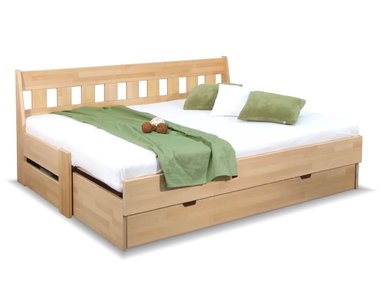 Dřevěná rozkládací postel ARLETA TWIN - lavice, masiv buk, 90-160x200cm Dřevěná rozkládací postel ARLETA TWIN - lavice, masiv buk, 90-160x200cm