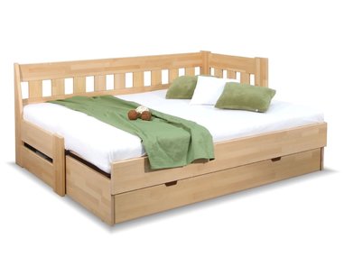 Rozkládací postel ARLETA TWIN - PRAVÁ, masiv buk, 90-160x200cm Rozkládací postel ARLETA TWIN - PRAVÁ, masiv buk, 90-160x200cm