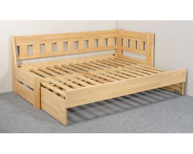 Rozkládací postel ARLETA TWIN - PRAVÁ, masiv buk, 90-160x200cm