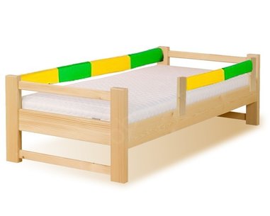Dětská postel se zábranou LUCAS, masiv smrk