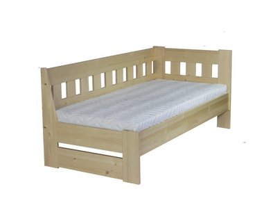 Postel z masivu - jednolůžko ARLETA senior 90x200 pravá, smrk