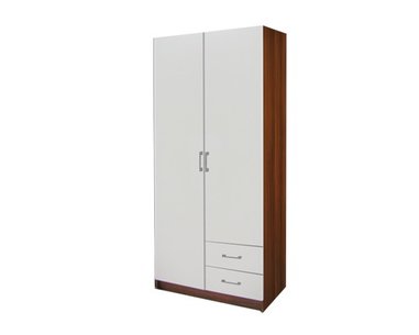Šatní skříň dvoudveřová IA61521, ořech/bílá Šatní skříň dvoudveřová IA61521, ořech/bílá