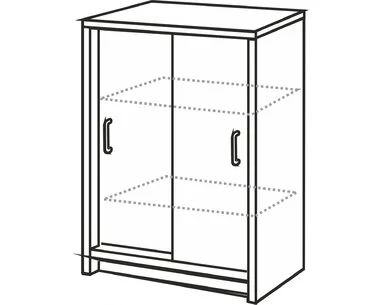 Komoda-prádelník s posuvnými dveřmi IA601A, lamino buk - pohled č. 2