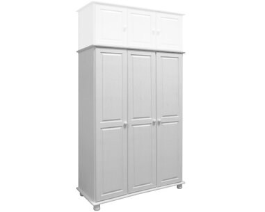 Šatní skříň IA8863B bílá, masiv borovice